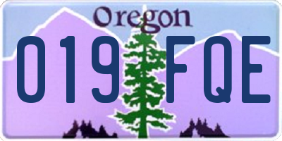 OR license plate 019FQE