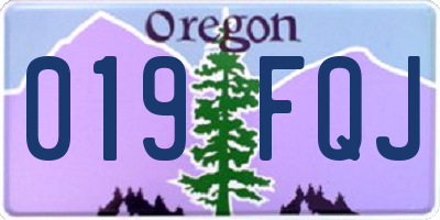 OR license plate 019FQJ