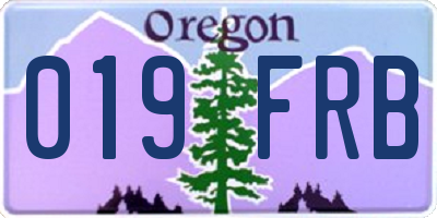 OR license plate 019FRB