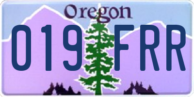 OR license plate 019FRR
