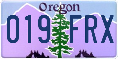 OR license plate 019FRX