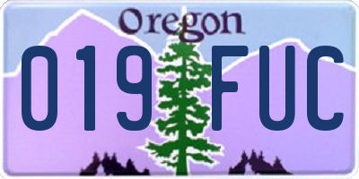 OR license plate 019FUC