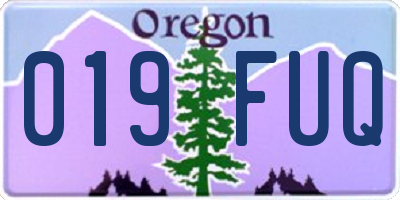 OR license plate 019FUQ