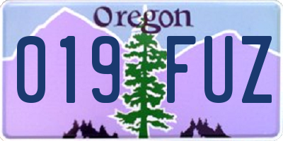 OR license plate 019FUZ