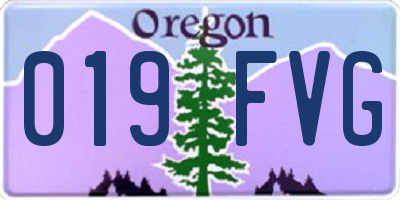 OR license plate 019FVG