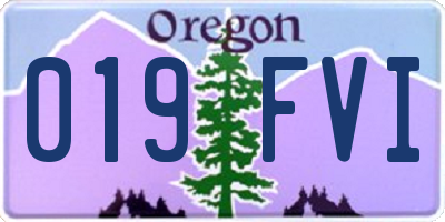 OR license plate 019FVI