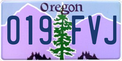 OR license plate 019FVJ