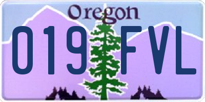 OR license plate 019FVL