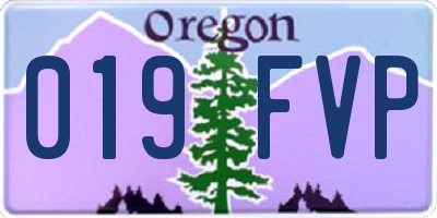 OR license plate 019FVP