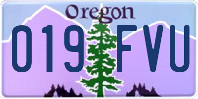 OR license plate 019FVU