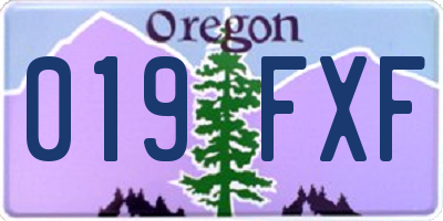 OR license plate 019FXF