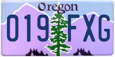 OR license plate 019FXG