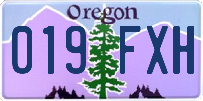 OR license plate 019FXH
