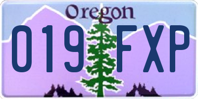 OR license plate 019FXP