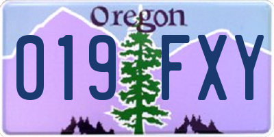 OR license plate 019FXY