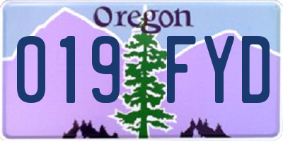 OR license plate 019FYD