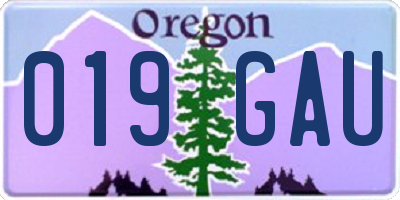 OR license plate 019GAU