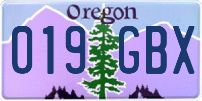 OR license plate 019GBX