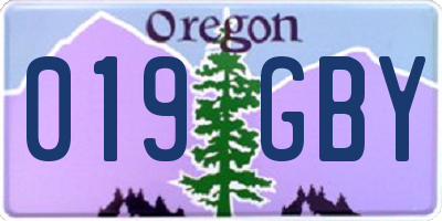 OR license plate 019GBY