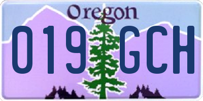 OR license plate 019GCH