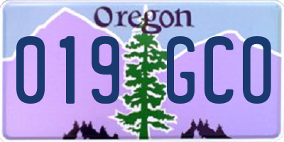OR license plate 019GCO
