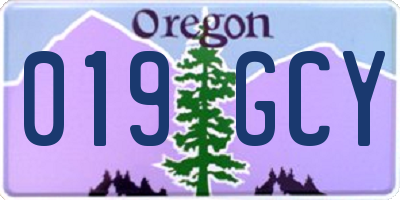 OR license plate 019GCY
