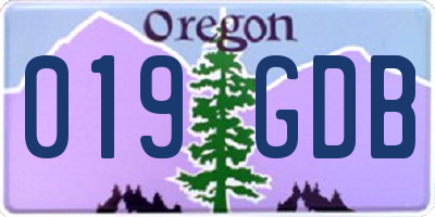 OR license plate 019GDB