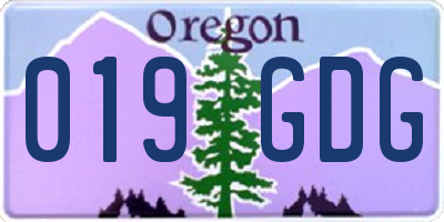OR license plate 019GDG
