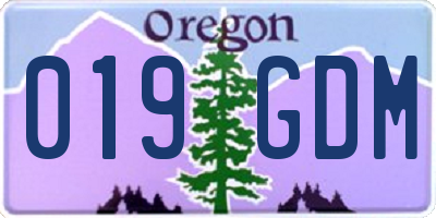 OR license plate 019GDM