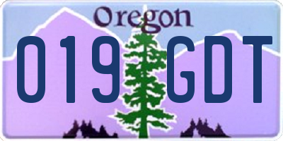 OR license plate 019GDT