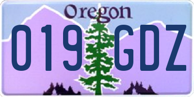 OR license plate 019GDZ