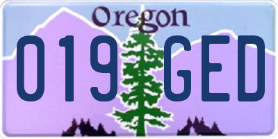 OR license plate 019GED
