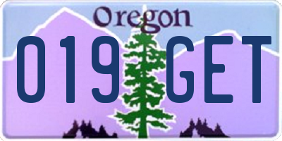 OR license plate 019GET