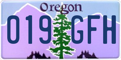 OR license plate 019GFH
