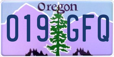 OR license plate 019GFQ