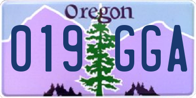 OR license plate 019GGA