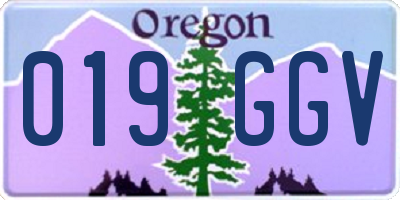 OR license plate 019GGV