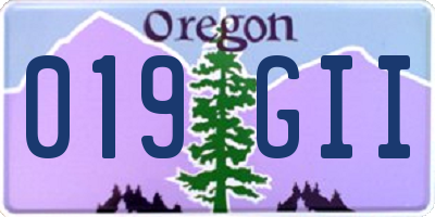 OR license plate 019GII