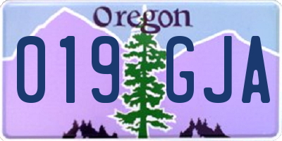 OR license plate 019GJA