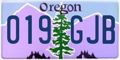 OR license plate 019GJB