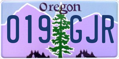 OR license plate 019GJR