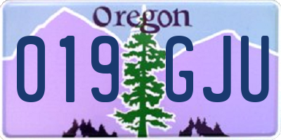 OR license plate 019GJU