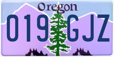 OR license plate 019GJZ