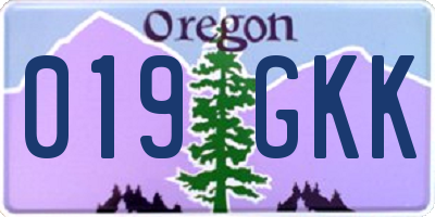 OR license plate 019GKK