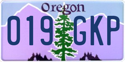 OR license plate 019GKP