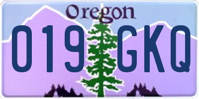 OR license plate 019GKQ