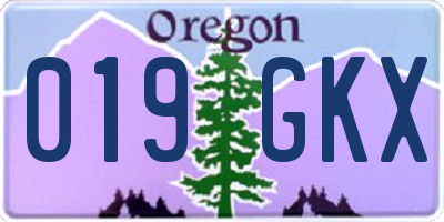 OR license plate 019GKX