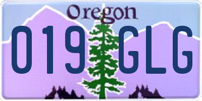 OR license plate 019GLG