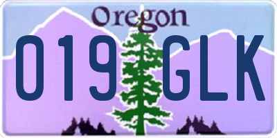 OR license plate 019GLK