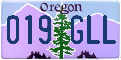 OR license plate 019GLL
